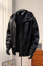 港风模特连帽鳄鱼纹PU皮衣大码M-5XL冲锋衣夹克男JK8744P90控128，男装夹克，星座227-7