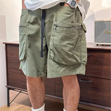 日系复古水洗做旧工装短裤男宽松直筒clean休闲五分裤LD8011-p49，男装牛仔裤，星座1008