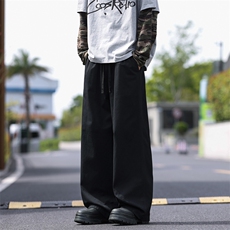 外景高街弯刀裤休闲纯棉宽松复古水洗棉直筒裤A406KZ2530特P58，男装休闲裤，星座309（原A406）