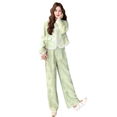 现货2025年秋季新款花边拼接套装，女装套装/套裙，含赞