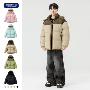 棉服撞色拼接灯芯绒外套男生冬季棉衣情侣装棉袄子M810-P85图片