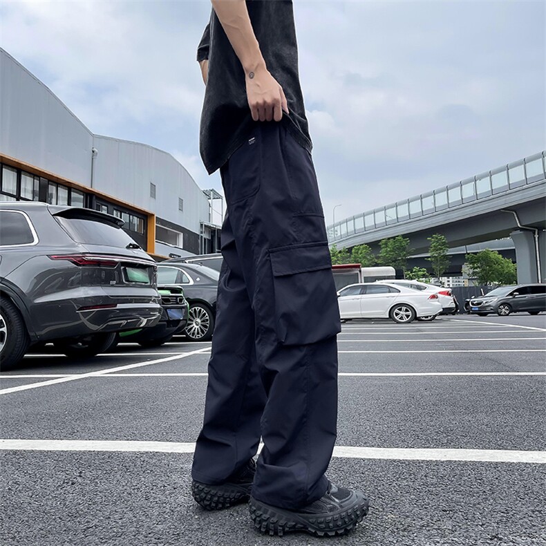春秋季复古速干多口袋工装裤男款宽松休闲百搭直筒裤,男装工装外套,星座410-7