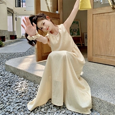 温柔风荷叶边套装女2025年夏季新款气质绝美无袖背心半身裙两件套，女装连衣裙，2C317A
