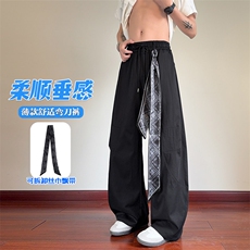 2026夏季【送丝巾飘带】可拆卸弯刀裤男K6766特P35建议零售价88，男装休闲裤，电商A001-1