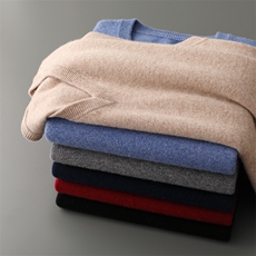 秋冬季新款舒适时尚百搭12针净面V领马甲，男装背心/马甲，牧圣羊绒