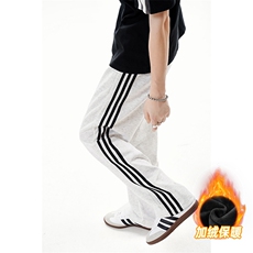 A178-K2838JR大货秋冬季加绒加厚三条杠卫裤直筒宽松特P42，男装休闲裤，电商A178