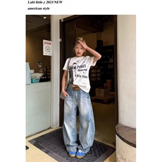 日系慵懒ins简约新款气质原宿流行牛仔裤文艺潮流百搭时尚，男装牛仔裤，星座506A