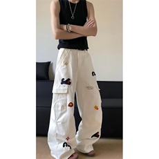 网红款高街美式趣味植绒小狗刺绣牛仔裤P57Y91913，男装牛仔裤，星座1112-1