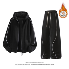 加绒加厚运动服套装W4683JR（加绒）特P60/K8666JR（加绒）特P45，男装休闲套装，电商A007