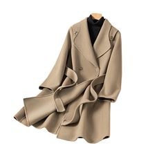 高级质感双面羊绒呢子大衣长款韩系气质款双面羊毛呢子外套毛呢，女装双面呢大衣，温鑫双面呢