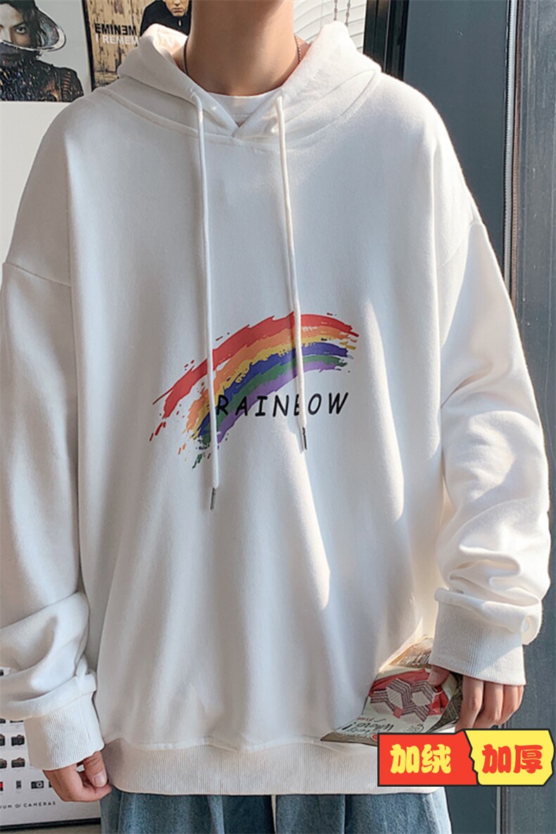 WY2064-P40加绒-P45纯棉连帽卫衣男大码运动帽衫宽松薄外套男,男装卫衣,电商A040