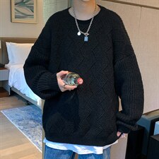 2021个性针织衫宽松毛衣男圆领纯色柔软潮流35109P68控88，男装针织衫/毛衣，星座517A-1