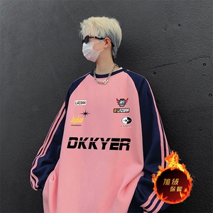 抖音得物供货 提供视频秋冬重磅美式宽松织带圆领卫衣07176图片