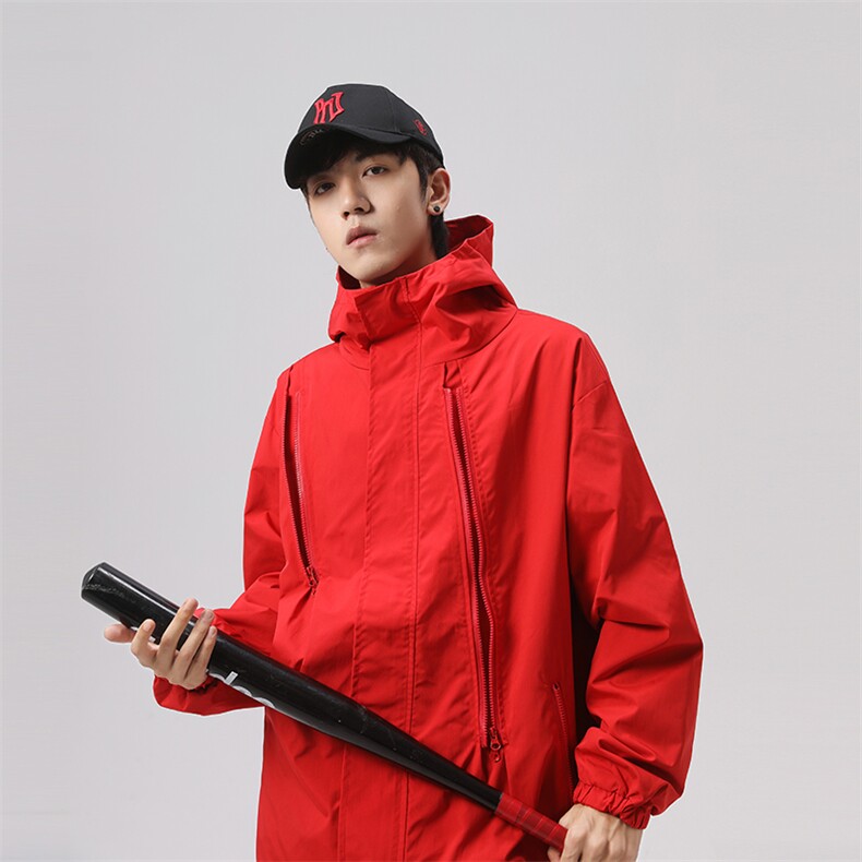 港风美式vibe潮流宽松连帽冲锋衣夹克男潮XZ213-JK6601-P65控88,男装夹克,星座213