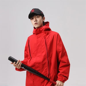 港风美式vibe潮流宽松连帽冲锋衣夹克男潮 XZ213-JK6601-P65控88图片