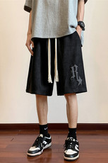 2026春夏新款麂皮绒发泡印花短裤XZ604-DK501-P35控48，男装牛仔裤，星座604