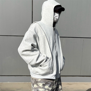 抖音得物高品质二开 25秋冬美式重磅宽松结构设计连帽卫衣外套W78图片