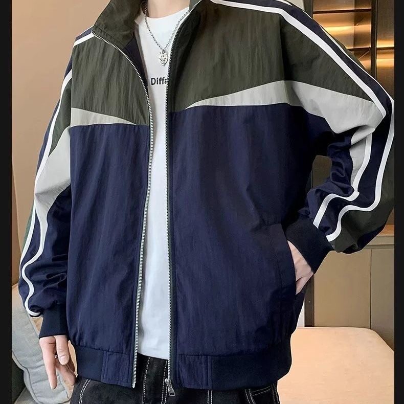 801-P55运动套装春秋季男士防水夹克外套潮流休闲帅气搭配,男装休闲套装,电商B323A