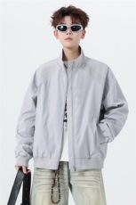 JK008无影墙春装拼接工装立领开衫夹克聚酯纤维(M-5XL)TP35，男装夹克，电商A088