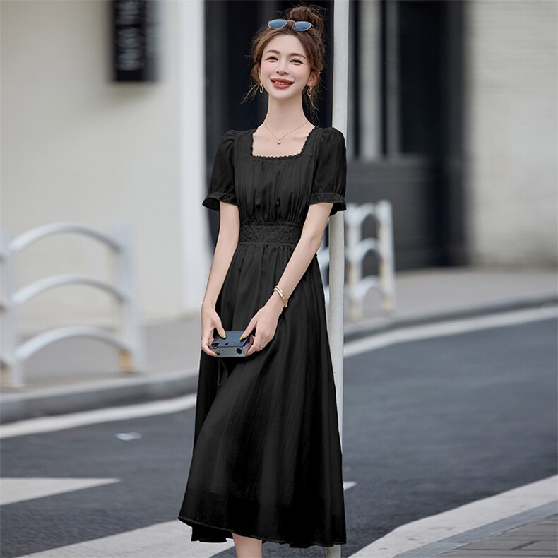 2025年夏季新款拼接蕾丝花边优雅甜美连衣裙,女装连衣裙,臻衣坊