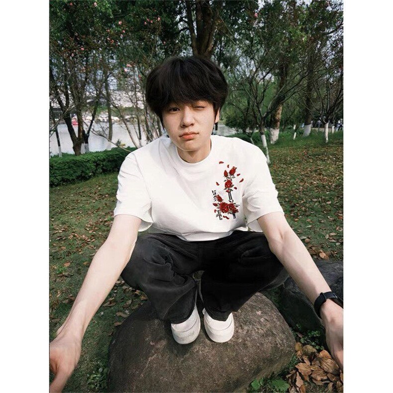 前后刺绣纯棉短袖ZX0284-P35,男装T恤,星座313A(原308A-2)