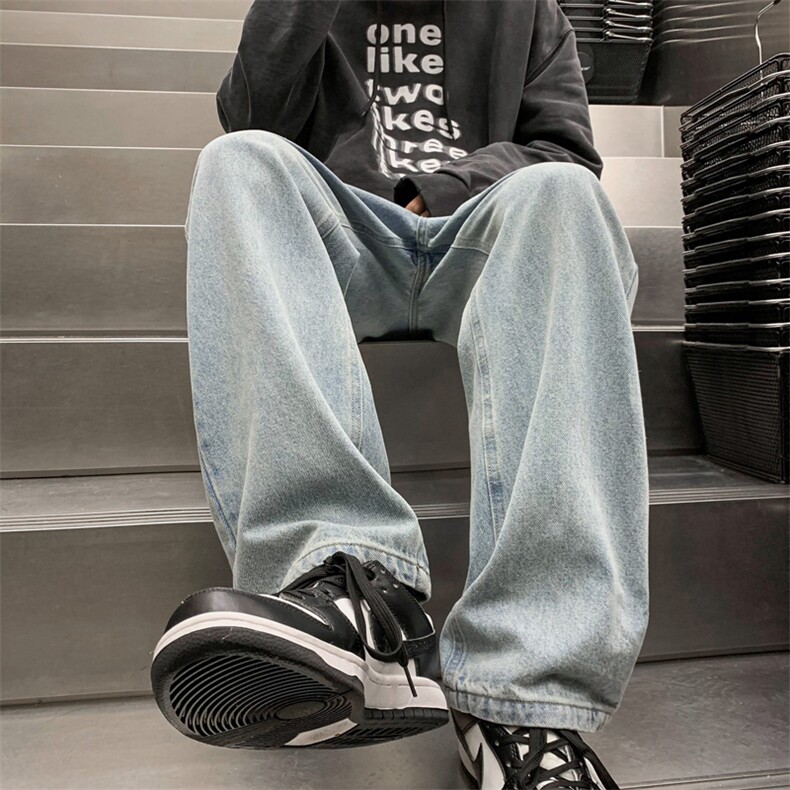 2023春季宽松直筒百搭纯色九分牛仔裤313A-1-NZ028-P55控68,男装牛仔裤,星座808A-1