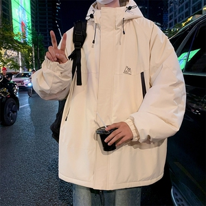 wassup happy连帽冲锋衣棉服男款冬季潮牌户外登山保暖加厚棉衣服图片