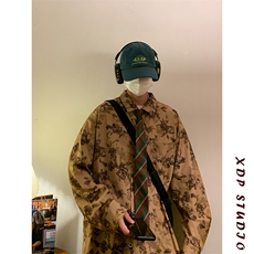 秋季复古港风花衬衫设计感小众宽松上衣A061-EC50088-特批35限58，男装衬衫，电商A061