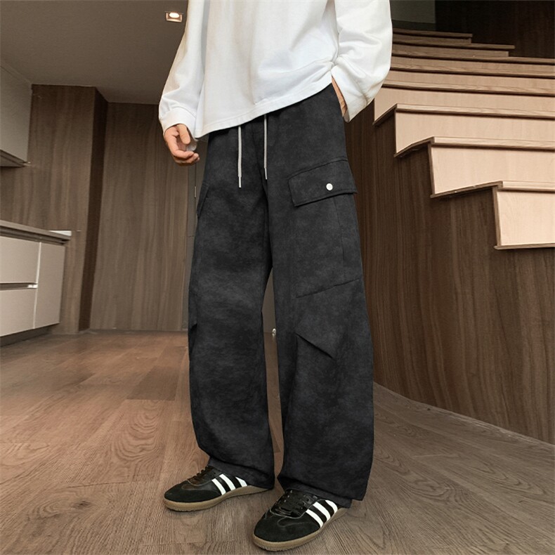 K502/P52休闲裤男港风个性大码宽松潮男百搭长裤子运动直筒裤，男装休闲裤，星座1204