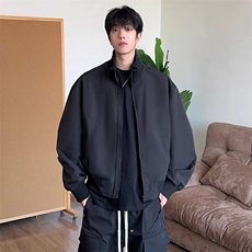 ins复古设计感短款立领飞行员棒球服夹克男宽松痞帅廓形外套JB02，男装夹克，星座1116A（原606A-3）