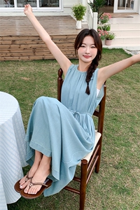 2024新款夏装天丝无袖长款牛仔连衣裙212A-8840-P115-K169图片