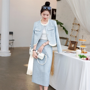 早秋职业套装连衣裙女2024新款小香风时尚气质名媛半身裙两件套春图片