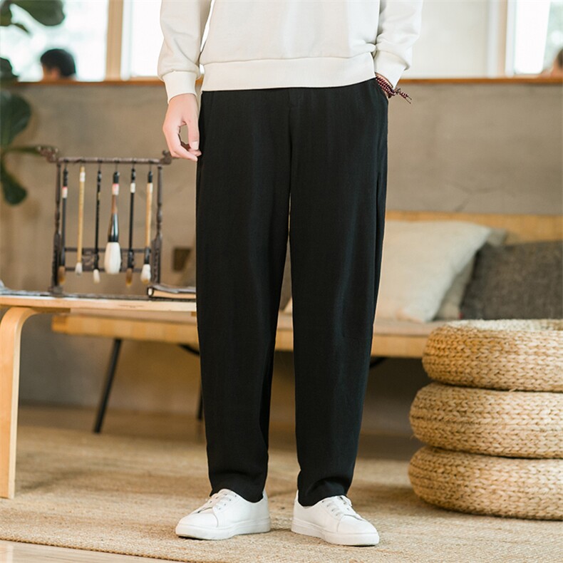 亚麻休闲裤男夏季垂感弹性亚麻裤子风潮流长裤225-6-K31P50,男装休闲裤,星座225-6