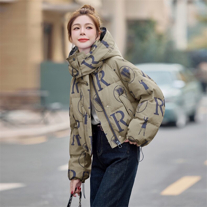 现货，白鸭绒外套2025冬季新款羽绒服有帽可拆,女装羽绒服,布依丽人
