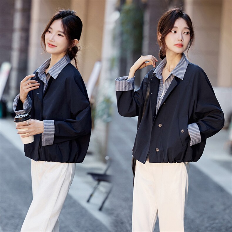 高级感潮流时髦范减龄外套女2025秋季新款超火洋气百搭小个子夹克，女装短外套，安之芮娜