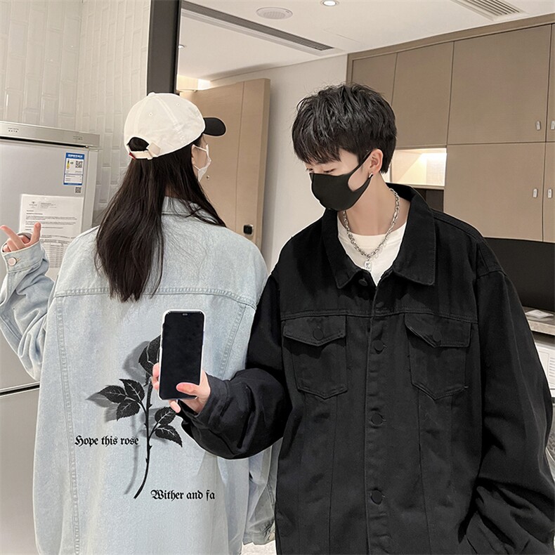牛仔夹克男大码牛仔外套男茄克NJ77279-P60加绒款-P75,男装夹克,电商A040