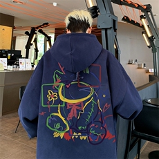 直播460克超厚潮牌重磅纯色连帽卫衣力推男XZ517A-2-WY8841-P68，男装卫衣，星座517A-2