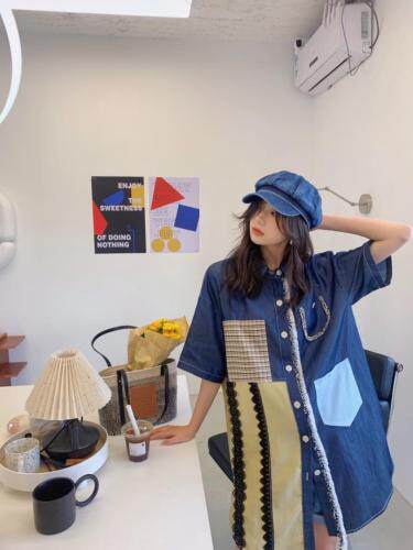 拼接衬衣,女装,YOUER DENG