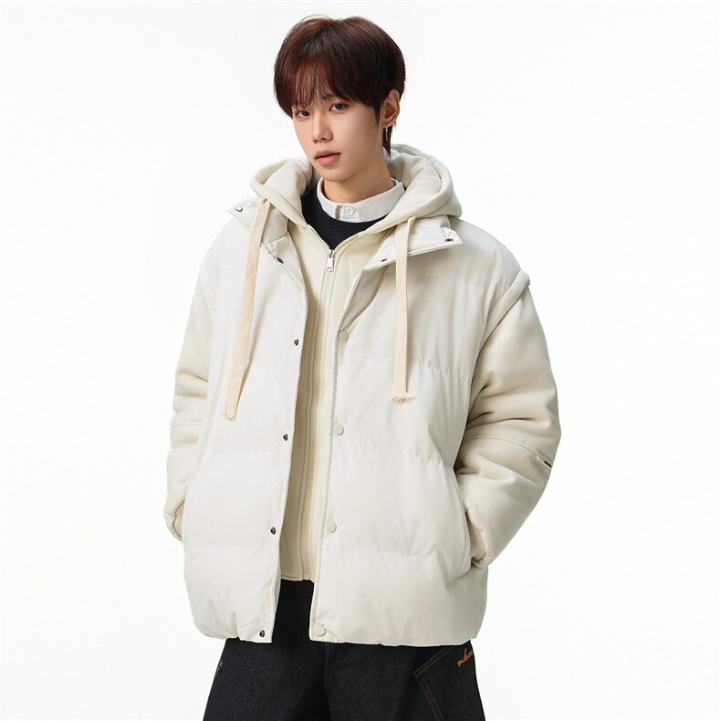 新款冬季羽绒棉服棉袄连帽假两件韩版宽松外套A436-2511-P85,男装棉衣,电商A436