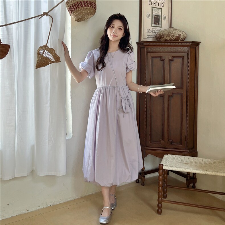 夏季上新紫色花苞连衣裙2C122-F139-P140-K198,女装连衣裙,2C122