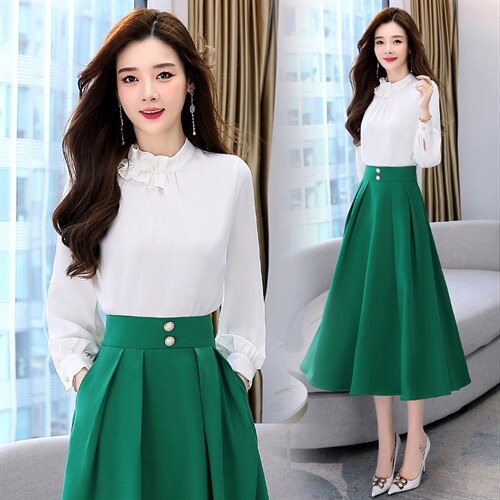 2022年秋季常规修身木耳边拼接衬衣，女装衬衫，时尚俏佳人