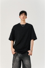 T10123-特批30控68小众提花肌理感高质量大码男百搭圆领短袖T恤，男装T恤，电商A059