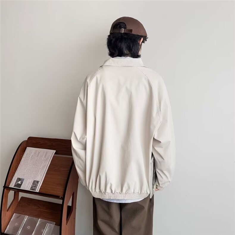 2025秋季新款双拉链防水立领夹克女情侣休闲宽松工装外套男无品牌,男装夹克,星座506A