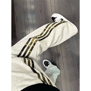 J11-P36 女童春秋潮牌运动裤条纹休闲直筒裤,女装休闲裤,电商B323A