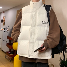 港风新款字母印花50白鸭绒宽松保暖羽绒马甲A247-MJ827P115控138，男装背心/马甲，电商A247