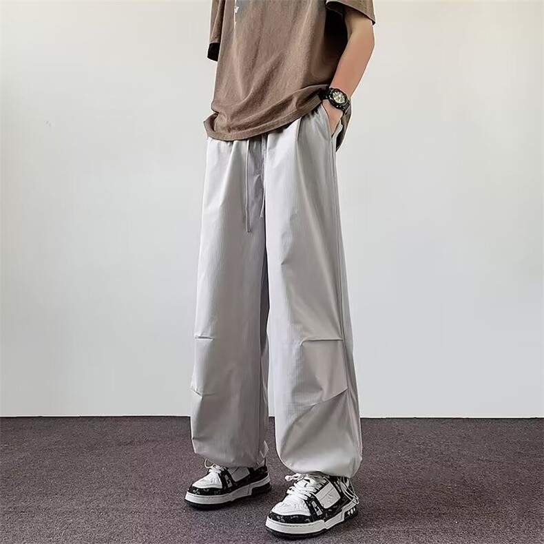 夏季速干伞兵裤男款美式直筒宽松冲锋休闲裤ins潮牌简约机能裤子图片