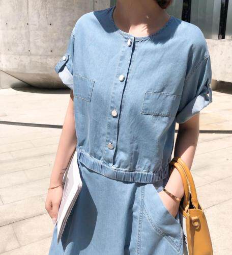 超薄牛仔套装，女装职业装，非次元