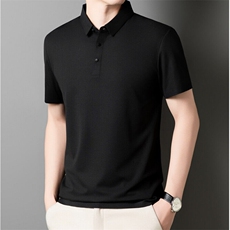 冰丝POLO衫男夏季短袖上衣2025百搭纯色翻领透气T恤PL12356-P32，男装Polo衫，星座610（原A335）
