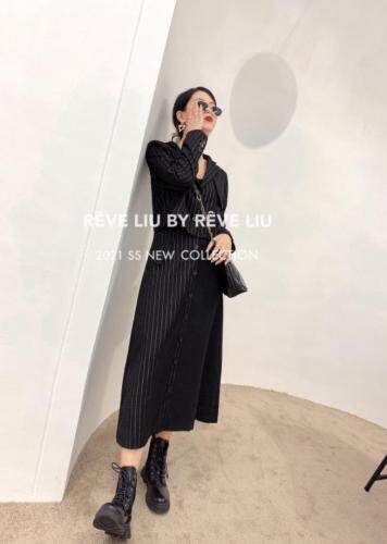 条纹套装，女装职业装，REVE LIU