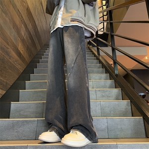春秋现货差价大宽松直筒拖地牛仔裤中性喇叭裤潮GK06-P60限价78图片